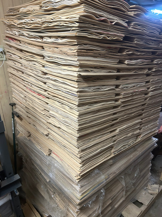 Over stocked Veneer, cracked, rippled, large holes, other factory defects. 60 pcs